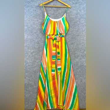 Aura Maxi Dress Sz L Colorful Multicolor Vibrant … - image 1