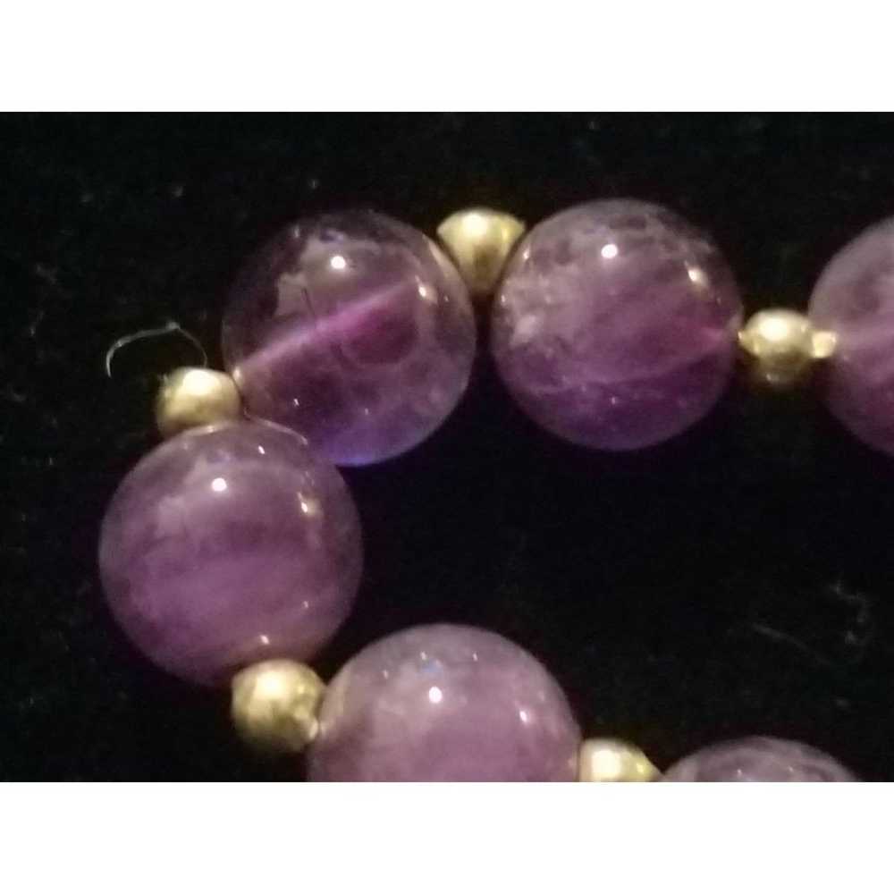 23 inch Vintage Amethyst Solid 14k Gold Bead neck… - image 6