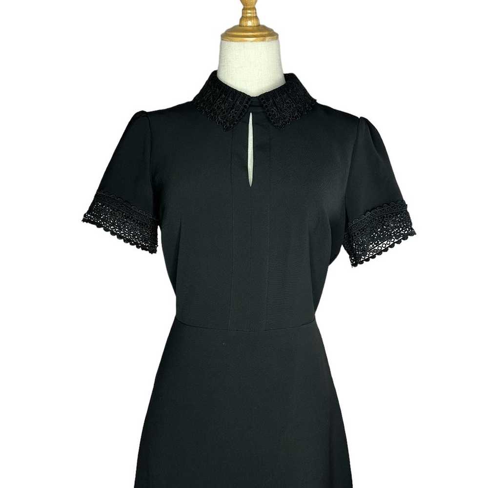 Karl Lagerfeld Black Short Lace Sleeve Preppy Key… - image 3