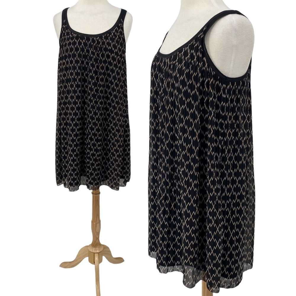 Club Monaco Pleated Tank Dress Diamond Patterned … - image 1