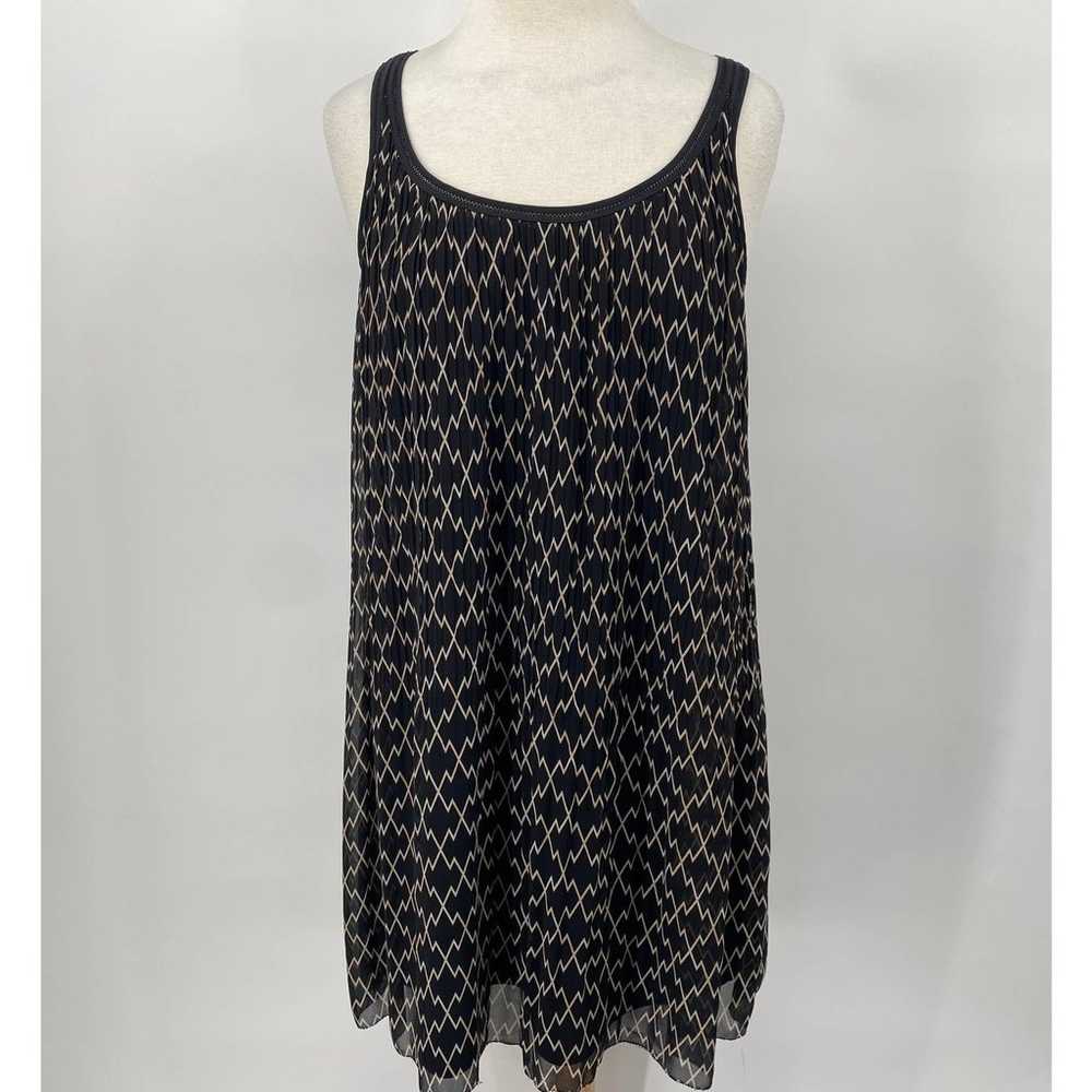 Club Monaco Pleated Tank Dress Diamond Patterned … - image 2