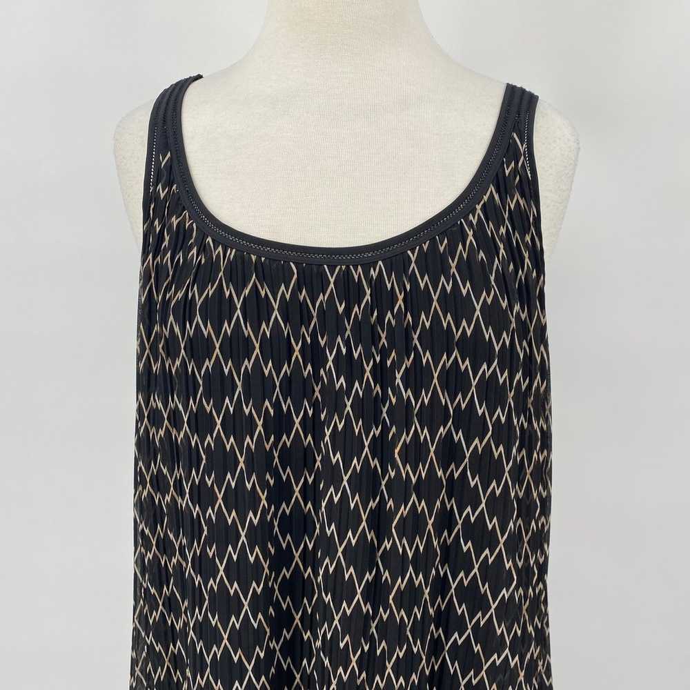 Club Monaco Pleated Tank Dress Diamond Patterned … - image 3