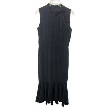 Maggy London Dark Blue High Neck Bow Sleeveless Sh