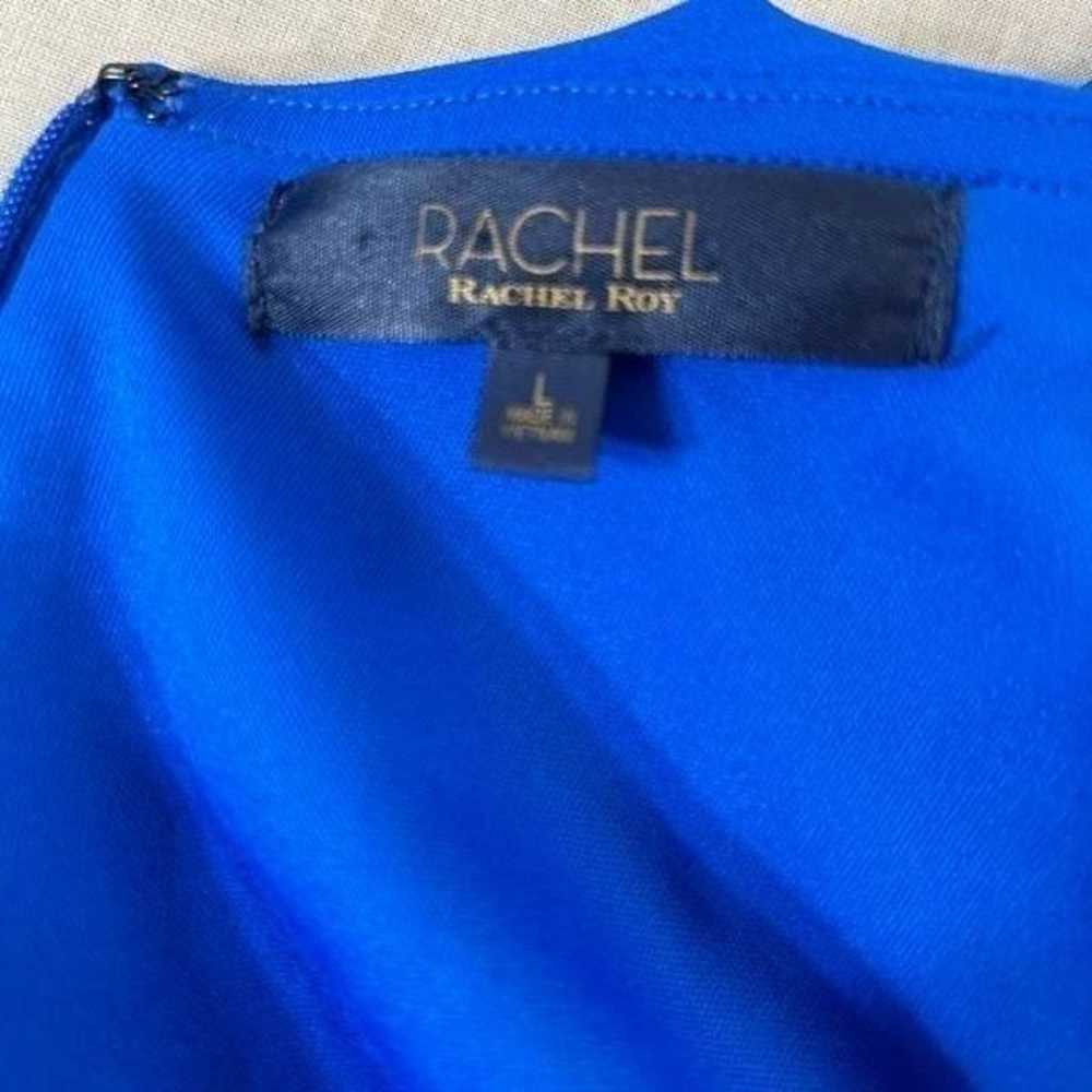 Rachel Roy Cold Shoulder blue flounce pencil Dres… - image 9