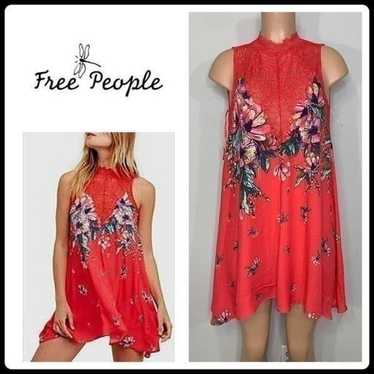 New. Free people red floral summer dress