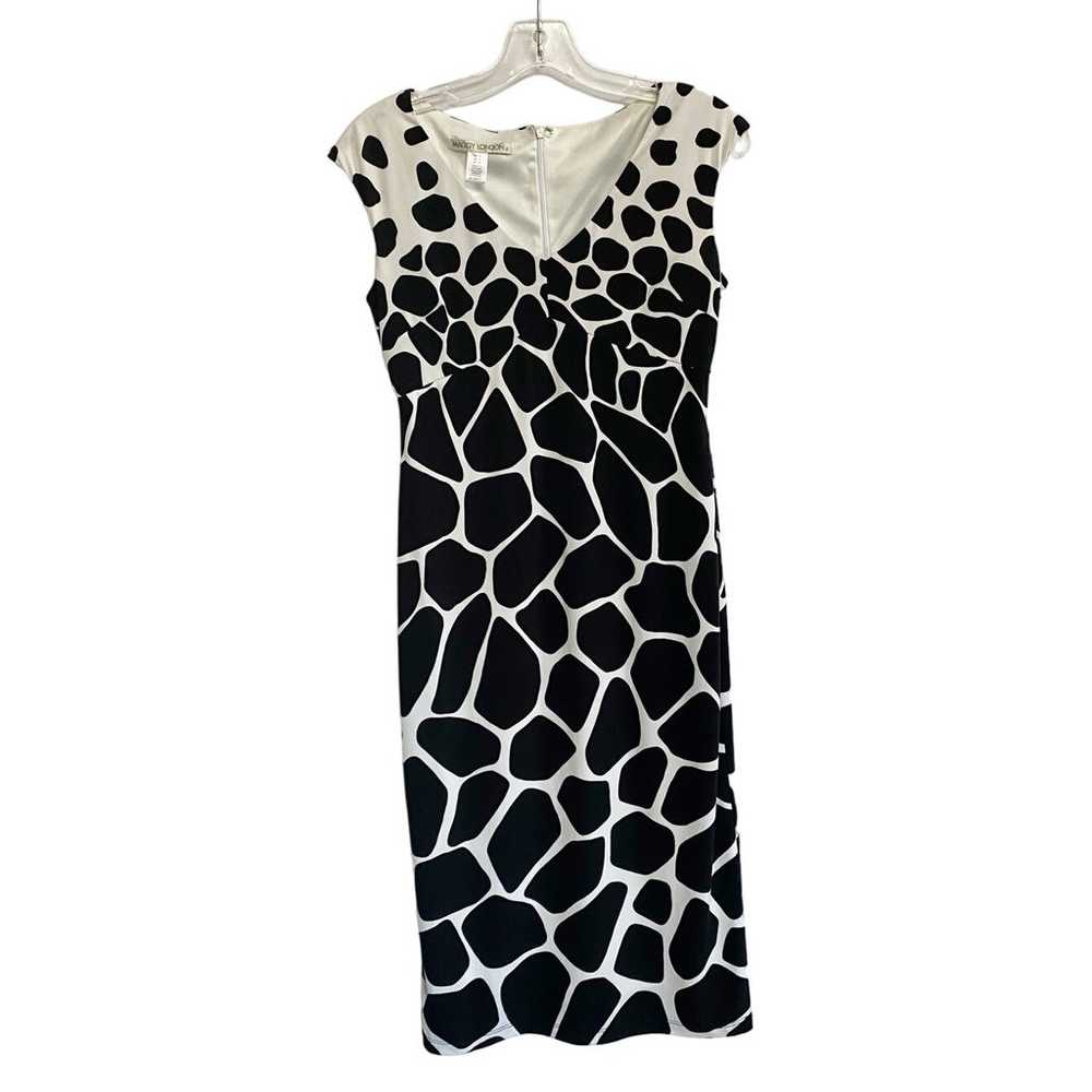 Maggy London Ecru Black Spot Giraffe Print Cockta… - image 3