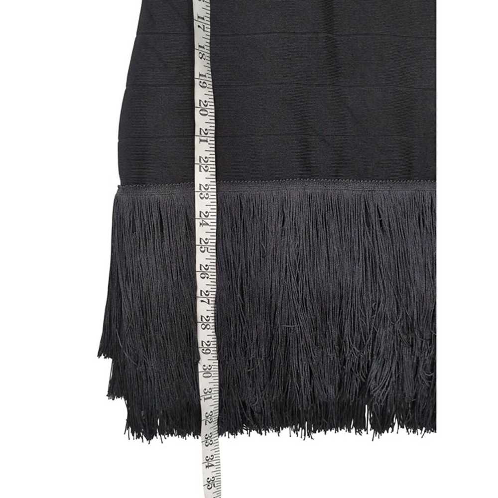 Venus Bandage Fringe Mini Dress Womens 6 Black Sl… - image 10