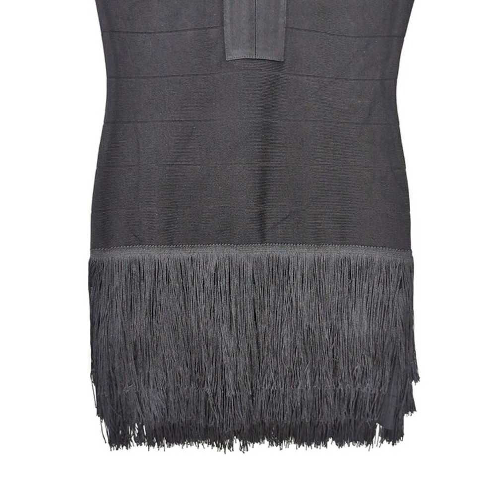 Venus Bandage Fringe Mini Dress Womens 6 Black Sl… - image 6