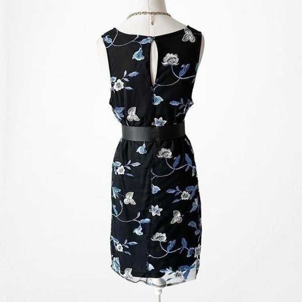 Blue Black V-Neck Floral Tunic Tank Knee Length F… - image 4