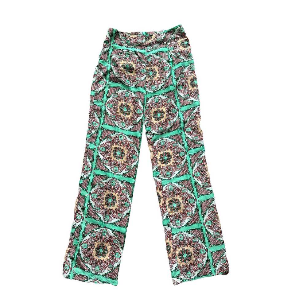 Gianni Gianni Bini Green Red White Paisley Print … - image 1