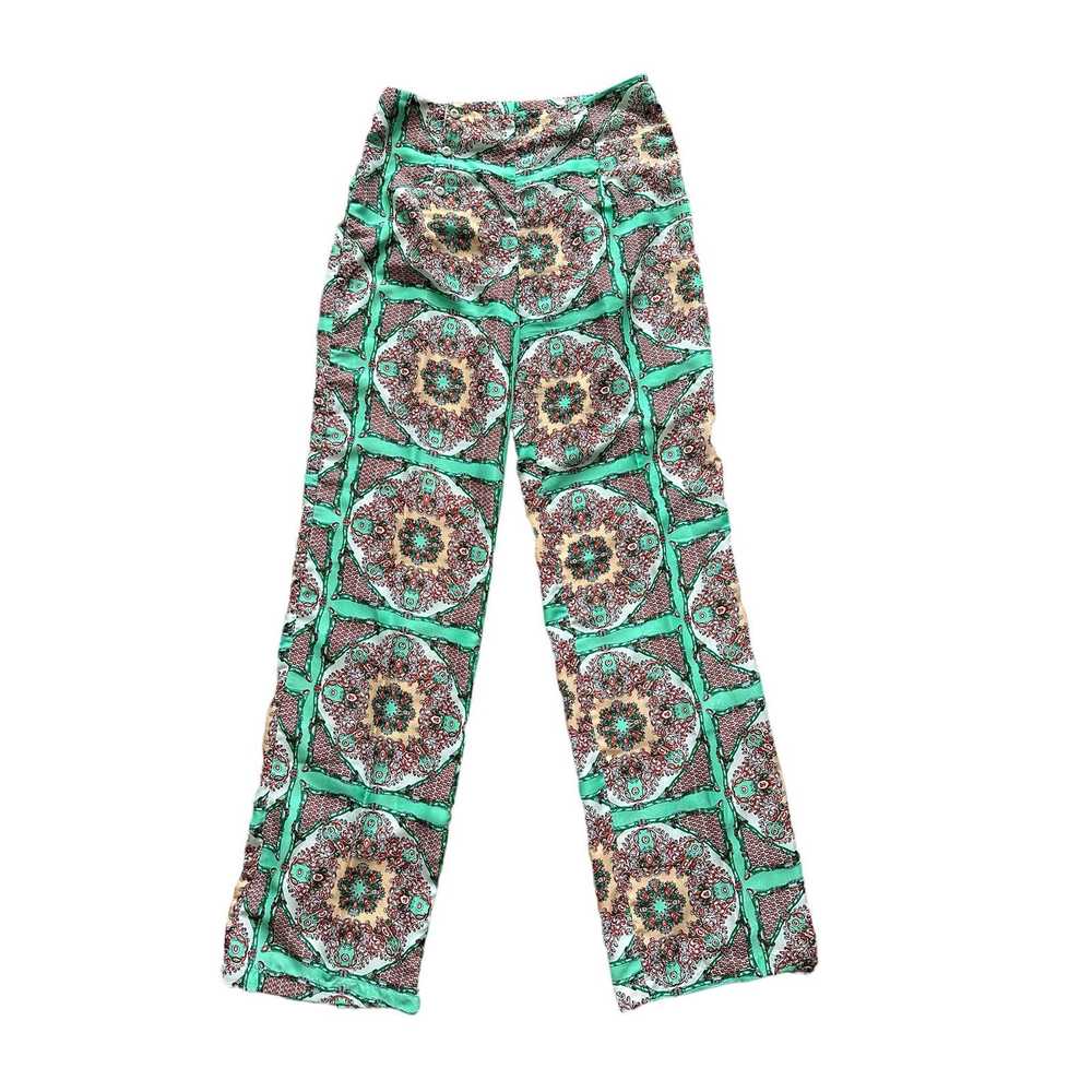 Gianni Gianni Bini Green Red White Paisley Print … - image 2