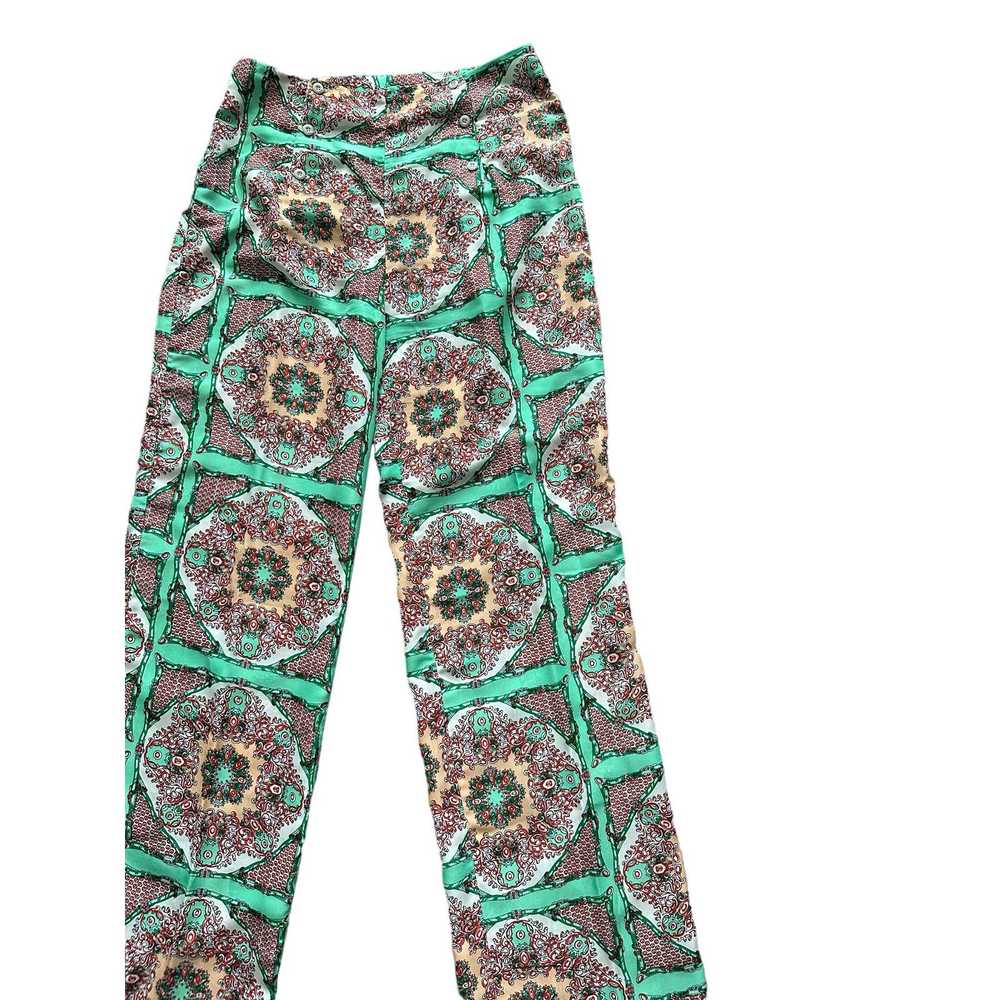 Gianni Gianni Bini Green Red White Paisley Print … - image 4