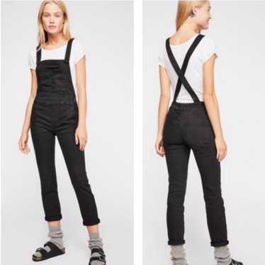 Free People Century Denim Overalls Gray Adjustable