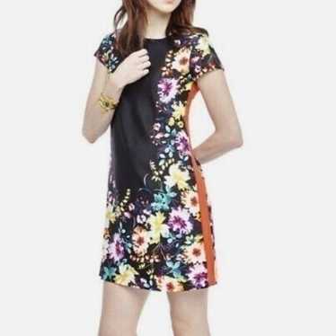 Eliza J Black Floral Shift Dress 6 Small