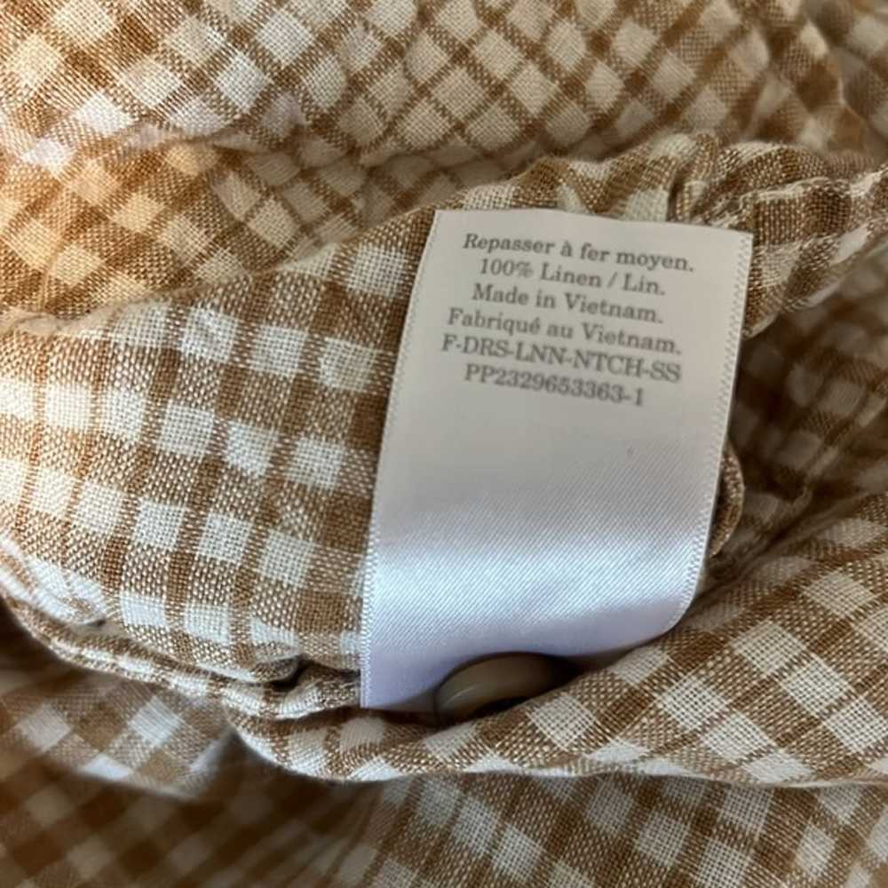 Everlane Linen Tan Plaid Shirt Dress Size Medium - image 9