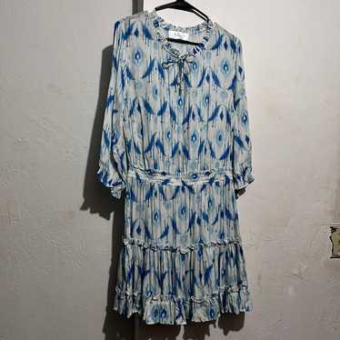 Blue and white boho dress Walker and Wade Ibiza Dr