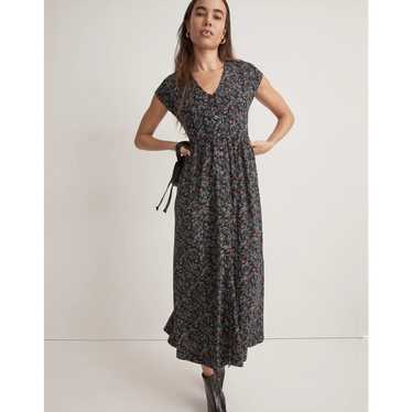 Madewell Button Front Midi Dress Awakened Blooms