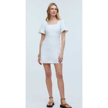 Madewell Square neck mini dress 100% linen in Whi… - image 1