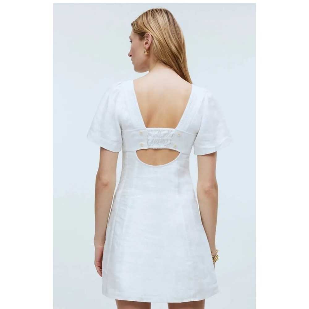 Madewell Square neck mini dress 100% linen in Whi… - image 2