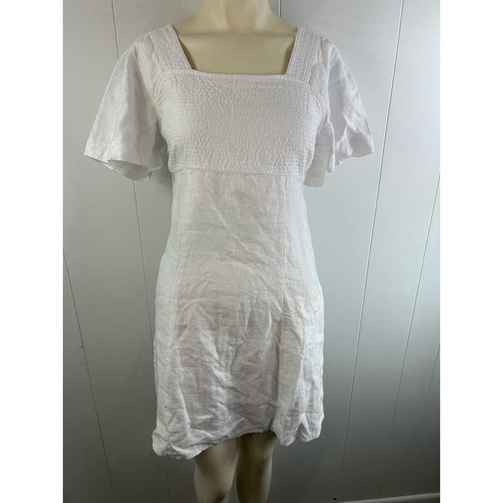 Madewell Square neck mini dress 100% linen in Whi… - image 3