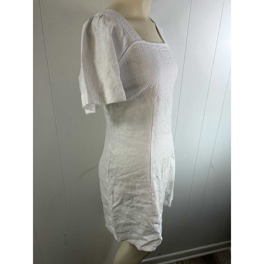 Madewell Square neck mini dress 100% linen in Whi… - image 4