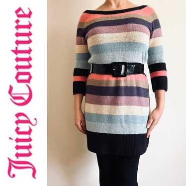 Y2K Juicy Couture Angora Wool Striped Sweater Dres