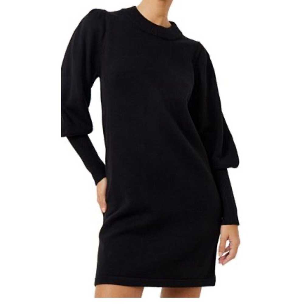 French Connection Sweater Dress Black Balloon Sle… - image 2