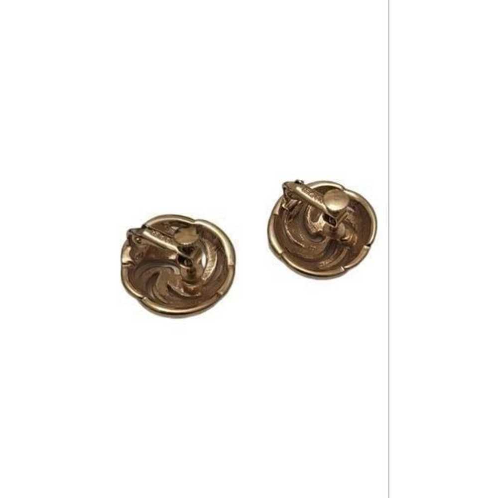 Napier Signed Gold Tone Swirl Screw back Earring … - image 2