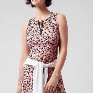 Athleta Ace Floral Tennis Dress in Black Multicol… - image 1