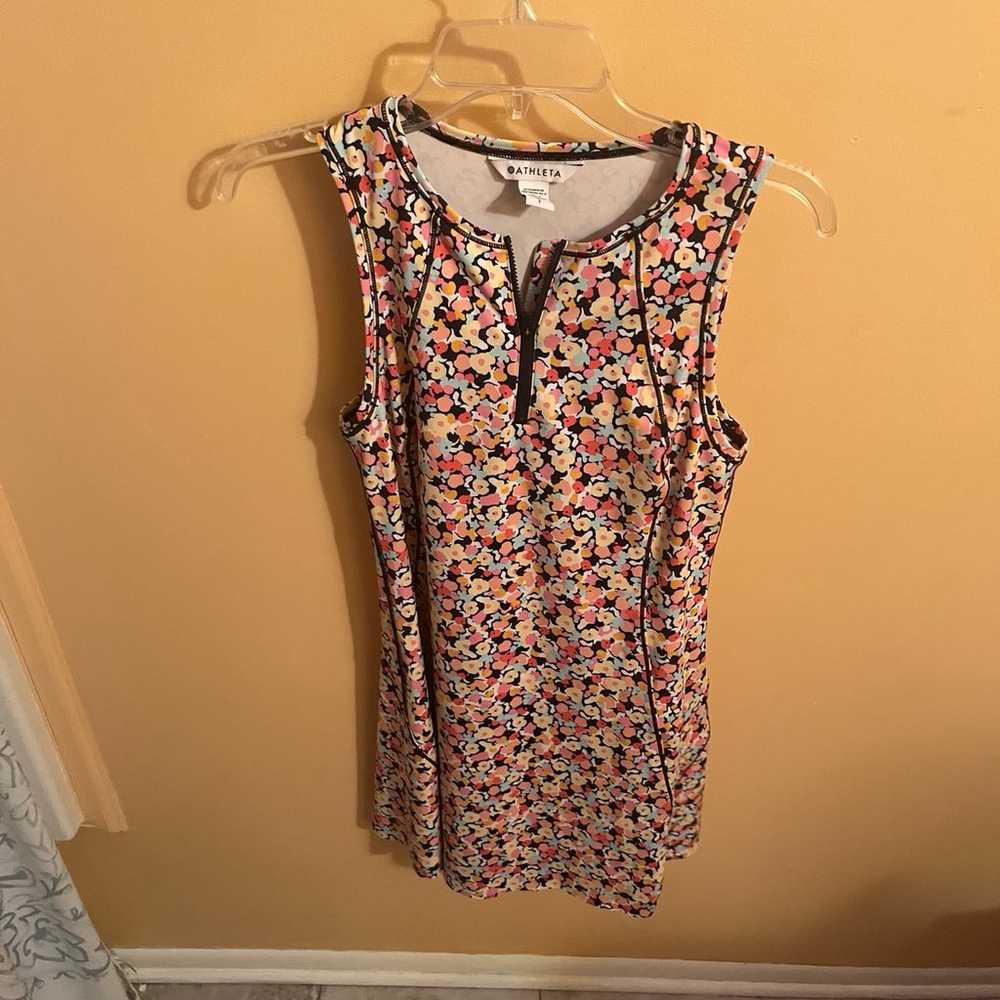 Athleta Ace Floral Tennis Dress in Black Multicol… - image 2