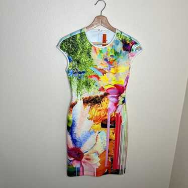 Clover Canyon Cap Sleeve Floral Dress Size Small - image 1