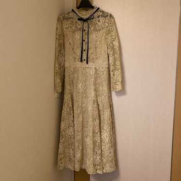 CELFORD Lace Long Dress 34 Beige - image 1