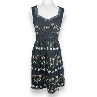 Anna Sui Anthropologie Silk Dress Size 6 Floral W… - image 1