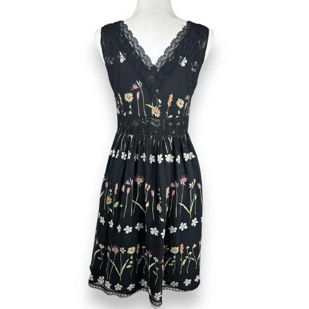 Anna Sui Anthropologie Silk Dress Size 6 Floral W… - image 2