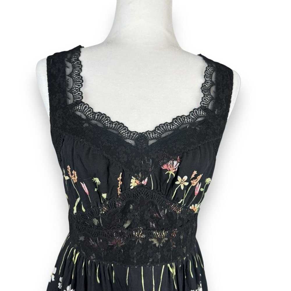 Anna Sui Anthropologie Silk Dress Size 6 Floral W… - image 3