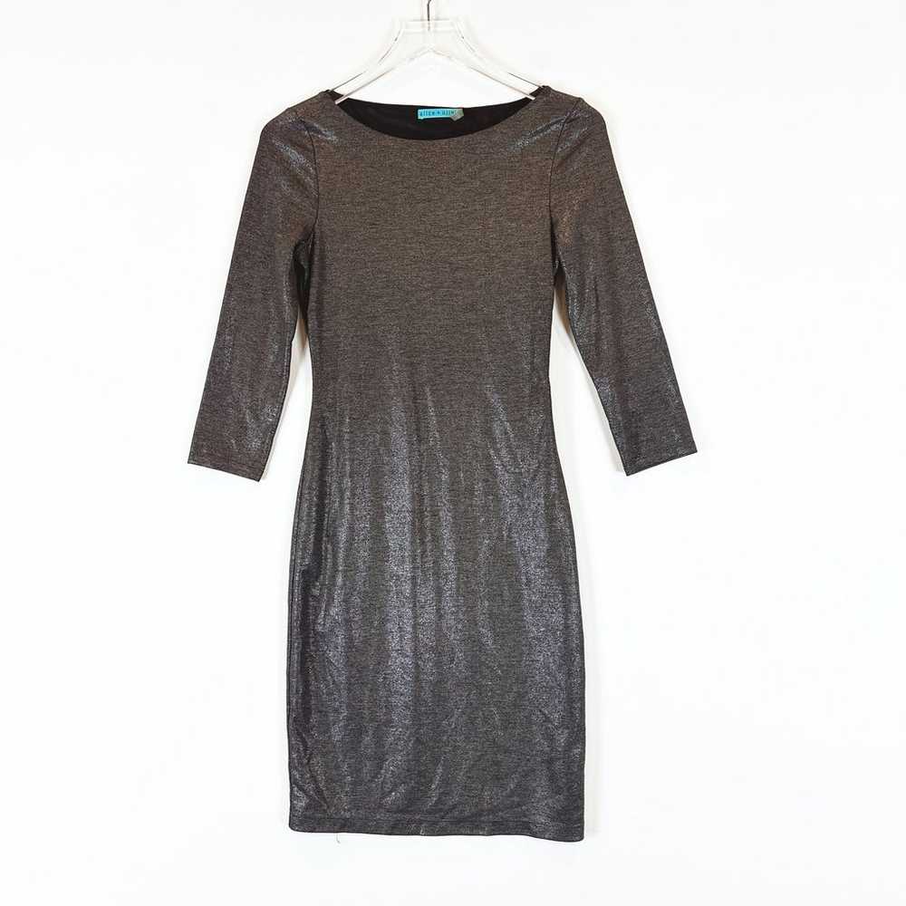 Alice + Olivia Long Sleeve Metallic Mesh Cut Out … - image 1