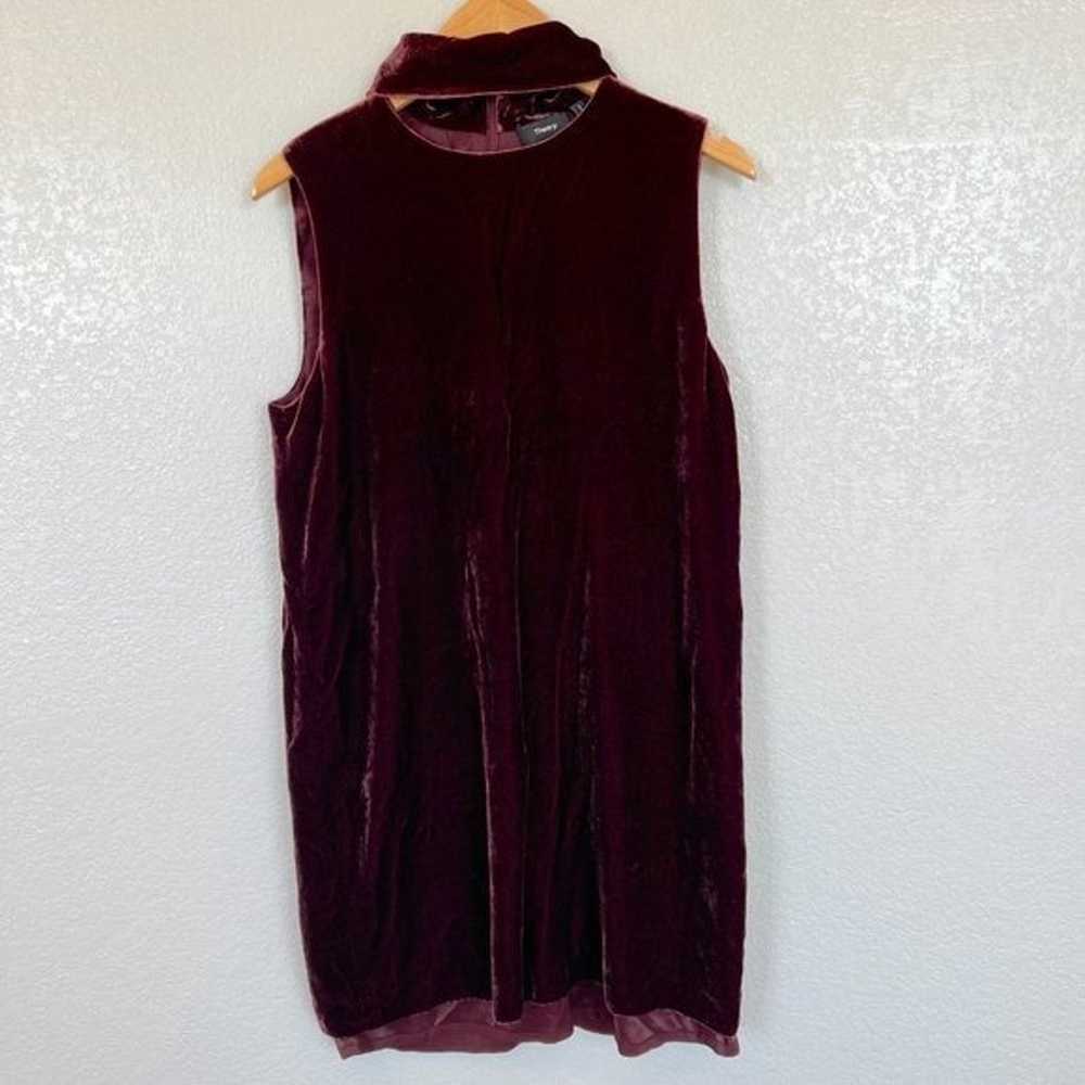 Theory Luxe Burgundy Wine Velvet Corset Sleeveles… - image 10