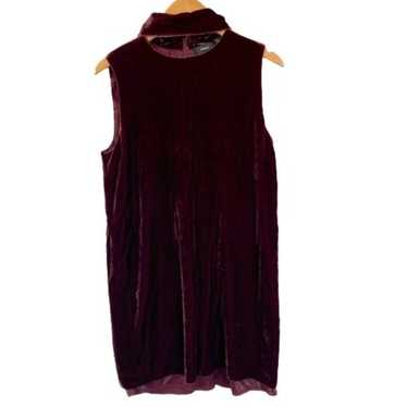 Theory Luxe Burgundy Wine Velvet Corset Sleeveles… - image 1