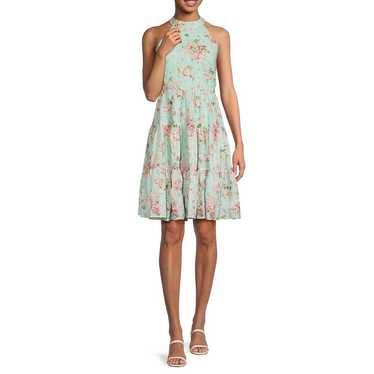 Eliza J Floral Halter Mini Tiered Dress NWT