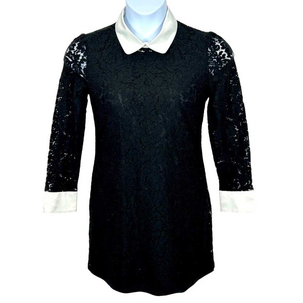 Allegra K Wednesday Addams Long Sleeve Black and … - image 1