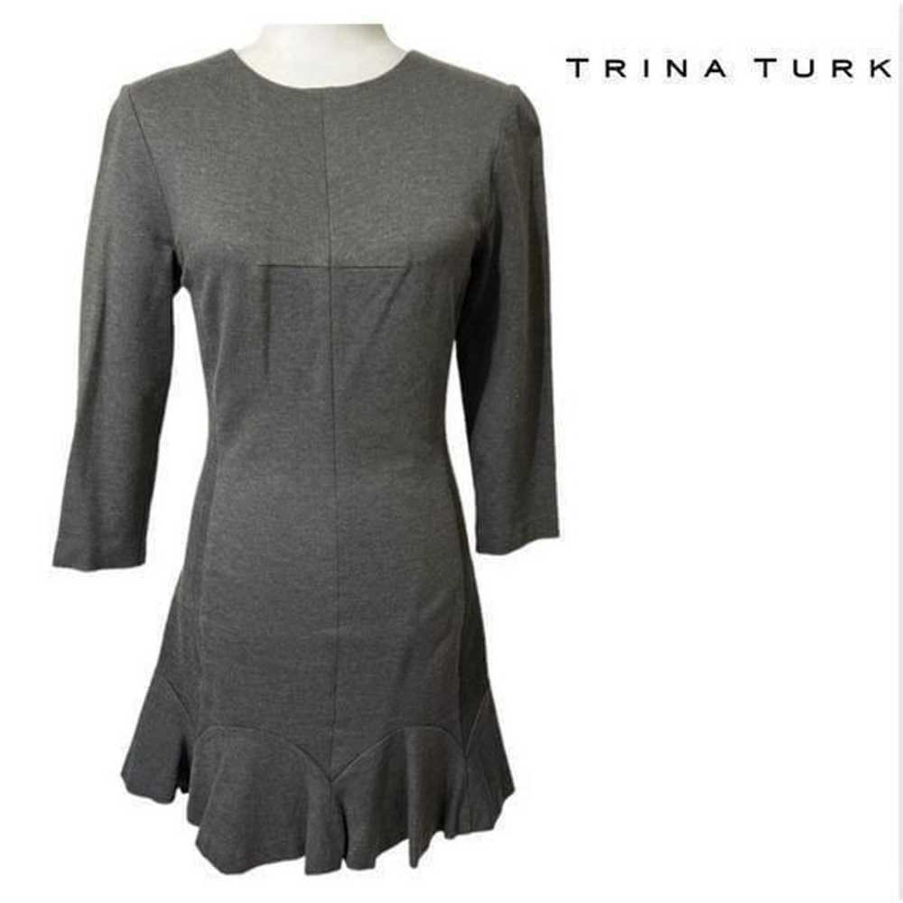 TRINA TURK Medium Gray cotton spandex BodyCon fit… - image 1