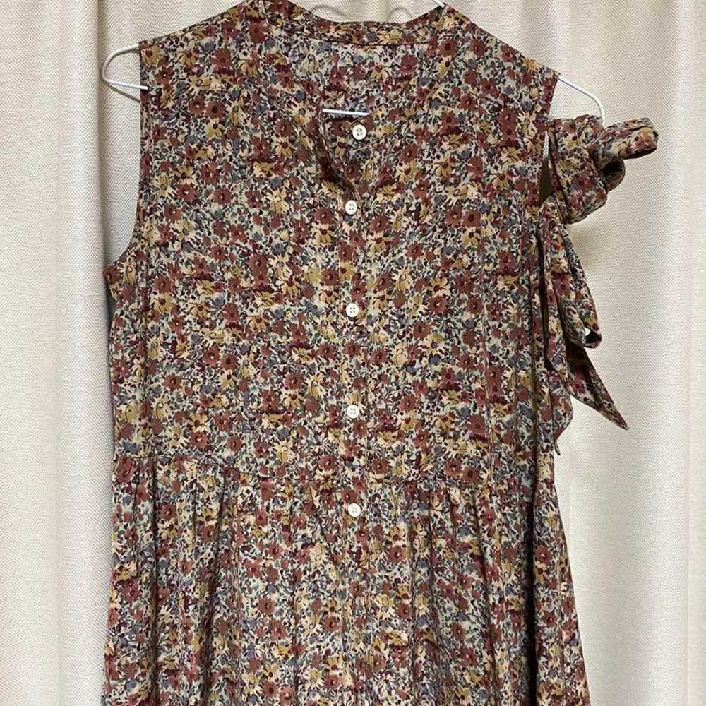 Tinajojun Floral Print Sleeveless Shirt Dress【】 - image 3