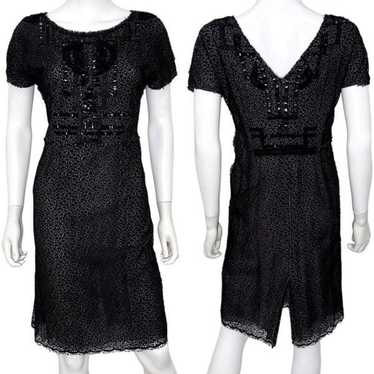 Ports 1961 Lace Beaded Embellished Sheath Dress Bl