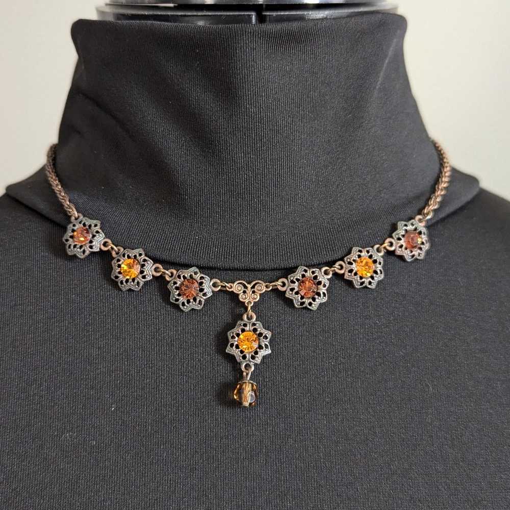 1928 Necklace Vintage Inspired Necklace Copper Ch… - image 1