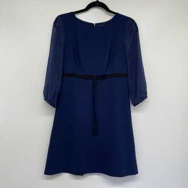 Ted Baker Navy Dress with Sheer Sleeves - image 1