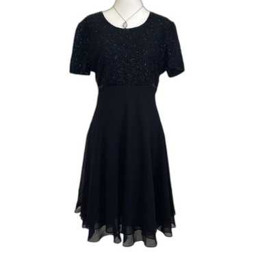 Vintage whimsygoth black beaded evening formal pro