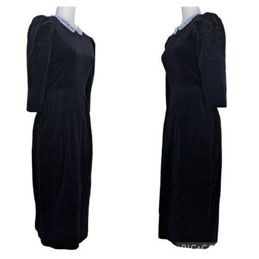 Vintage 80s 90s Jane Schaffhauser Black Velvet Fo… - image 4