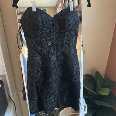 Black Strapless Lace Dress