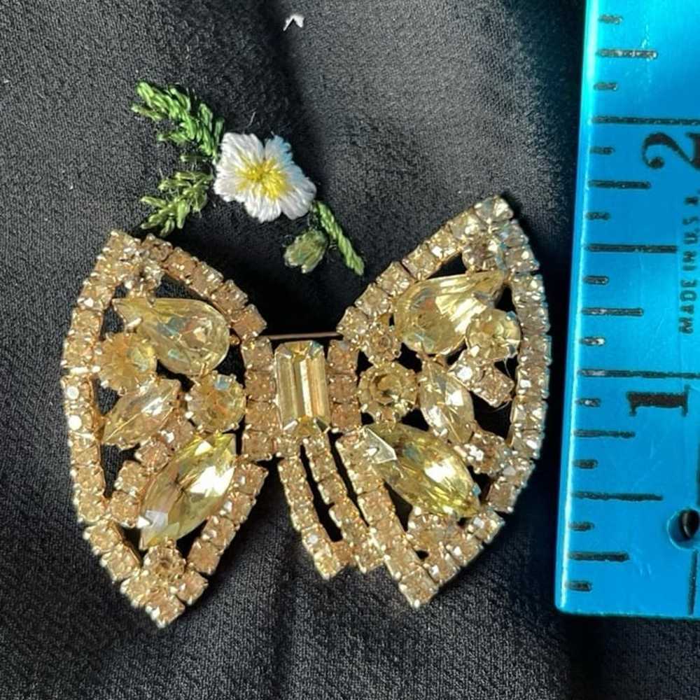 WEISS Rhinestone Bow or Butterfly Pin- Vintage! - image 10