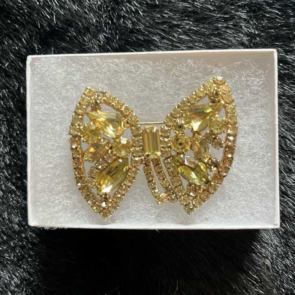 WEISS Rhinestone Bow or Butterfly Pin- Vintage! - image 11